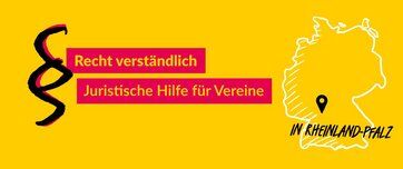 Grafik mit einem Paragrafensymboi, den Umriss von Deutschland mit einer Ortsmarke auf Rheinland-Pfalz