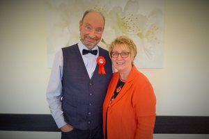 Roland Straub und Eleonore K&auml;mmerer von der Zeitbank W&ouml;llstein, Festveranstaltung